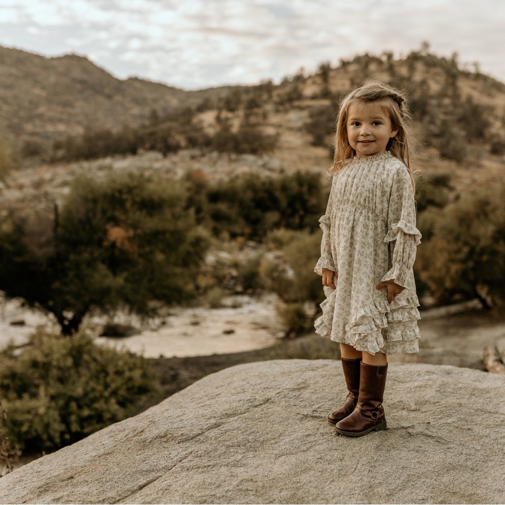 Charming Cream Kids Formal Dress
